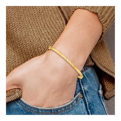 14K Yellow Gold Twist Slip-On Bangle Bracelet – view 5