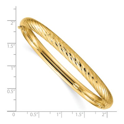 14K Yellow Gold Hinged Oval Bangle Bracelet – view 4