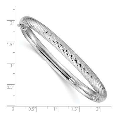 14K White Gold Hinged Oval Bangle Bracelet – view 4