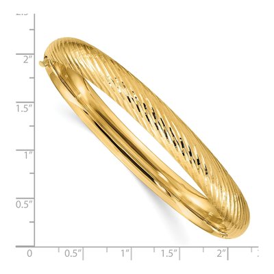 14K Yellow Gold Hinged Oval Bangle Bracelet – view 4
