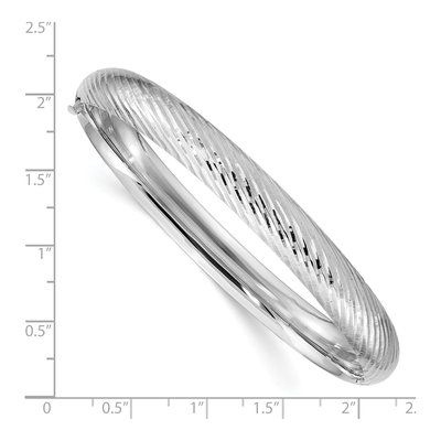 14K White Gold Hinged Oval Bangle Bracelet – view 4