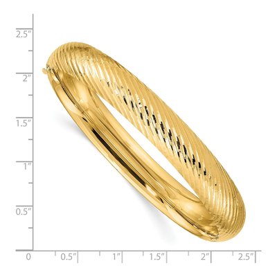14K Yellow Gold Hinged Oval Bangle Bracelet – view 4