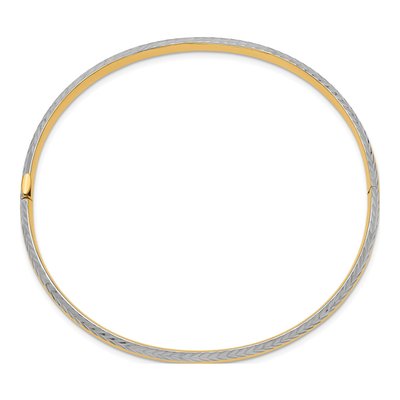 14K Yellow Gold Diamond-Cut Bangle Bracelet – view 3