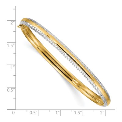 14K Yellow Gold Diamond-Cut Bangle Bracelet – view 4