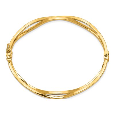 14K Yellow Gold Hinged Bangle Bracelet – view 3
