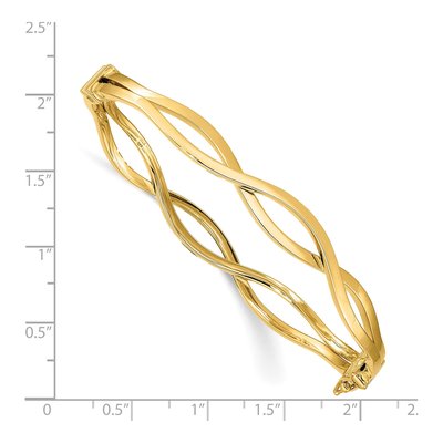 14K Yellow Gold Hinged Bangle Bracelet – view 4