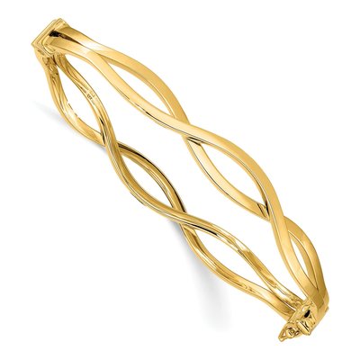 14K Yellow Gold Hinged Bangle Bracelet