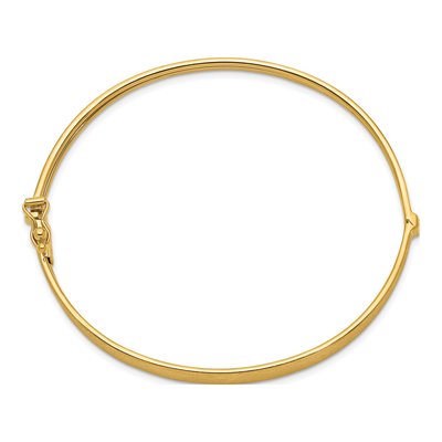 14K Yellow Gold Hinged Oval Bangle Bracelet – view 3