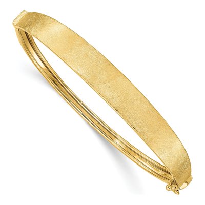 14K Yellow Gold Hinged Oval Bangle Bracelet