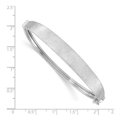 14K White Gold Hinged Oval Bangle Bracelet – view 3