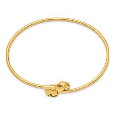 14K Yellow Gold Love Knot Flexible Bangle Bracelet – view 3