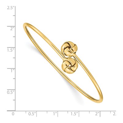 14K Yellow Gold Love Knot Flexible Bangle Bracelet – view 4