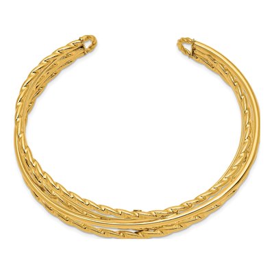 14K Yellow Gold Multi-Tube Cuff Bracelet – view 3