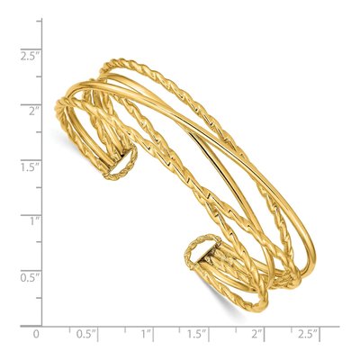 14K Yellow Gold Multi-Tube Cuff Bracelet – view 4