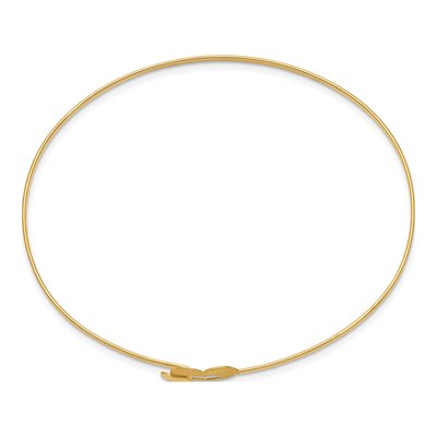 14K Yellow Gold Two Hearts Bangle Bracelet – view 3