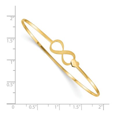 14K Yellow Gold Infinity Heart Bangle Bracelet – view 4