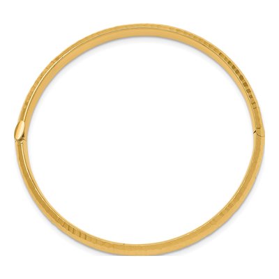14K Yellow Gold Hammered Hinged Childrens Bangle Bracelet – view 3