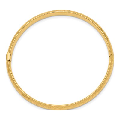14K Yellow Gold Textured Children's Bangle Bracelet – view 3