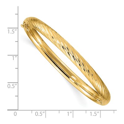 14K Yellow Gold Textured Children's Bangle Bracelet – view 4