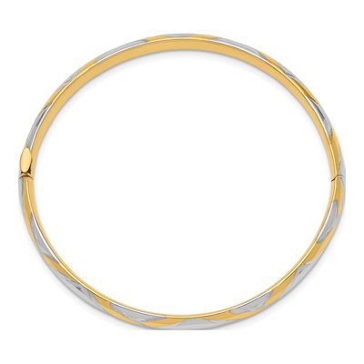 14K Yellow Gold Criss-Cross Hinged Children's Bangle Bracelet – view 3