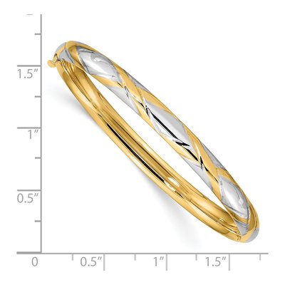 14K Yellow Gold Criss-Cross Hinged Children's Bangle Bracelet – view 4