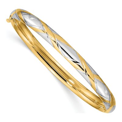 14K Yellow Gold Criss-Cross Hinged Children's Bangle Bracelet