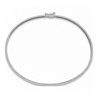 14K White Gold Flexible Oval Bangle Bracelet – view 3