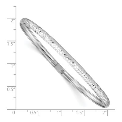 14K White Gold Flexible Oval Bangle Bracelet – view 4