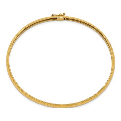 14K Yellow Gold Flexible Oval Bangle Bracelet – view 3