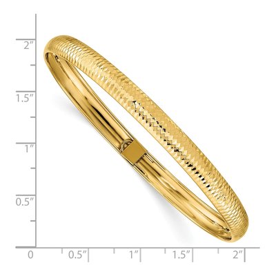14K Yellow Gold Flexible Oval Bangle Bracelet – view 4