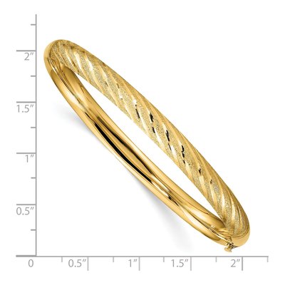 14K Yellow Gold Twisted Hinged Bangle Bracelet – view 4