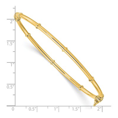 14K Yellow Gold Hinged Oval Bangle Bracelet – view 4