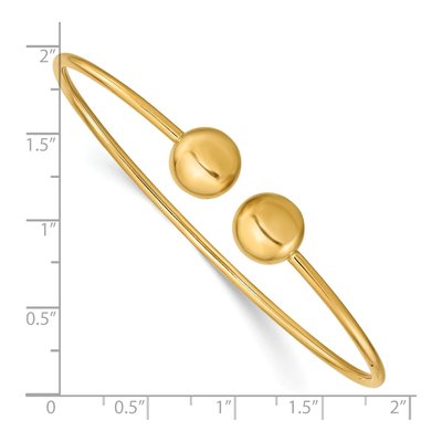 14K Yellow Gold Flexible Oval Cuff Bangle – view 4