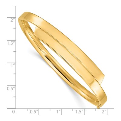 14K Yellow Gold Hinged Bypass Bangle Bracelet – view 4