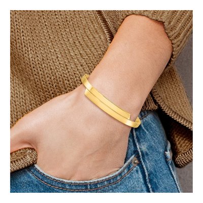 14K Yellow Gold Hinged Bypass Bangle Bracelet – view 5