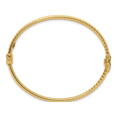 14K Yellow Gold Hinged Oval Bangle Bracelet – view 3