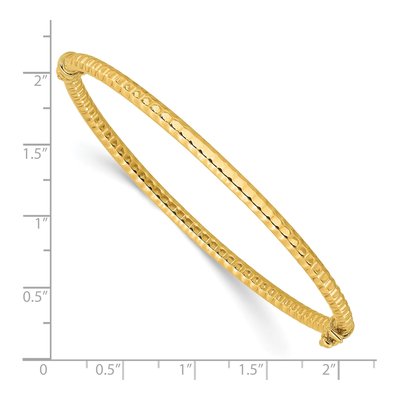 14K Yellow Gold Hinged Oval Bangle Bracelet – view 4