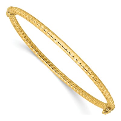 14K Yellow Gold Hinged Oval Bangle Bracelet