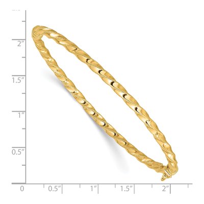 14K Yellow Gold Twisted Oval Bangle Bracelet – view 4