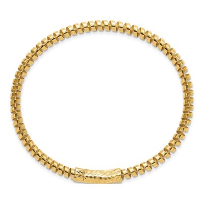 14K Yellow Gold Flexible Oval Bangle Bracelet – view 3