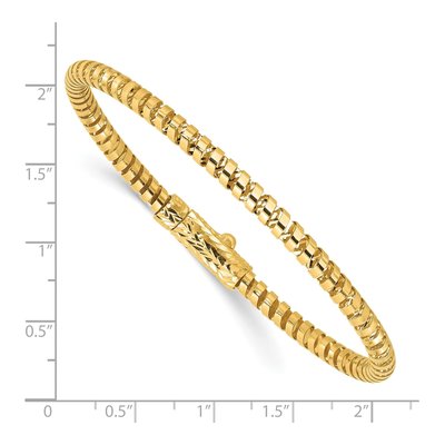 14K Yellow Gold Flexible Oval Bangle Bracelet – view 4