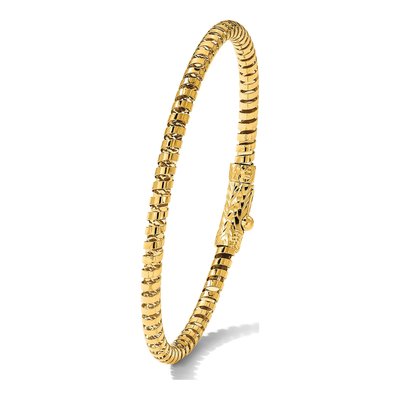 14K Yellow Gold Flexible Oval Bangle Bracelet – view 6