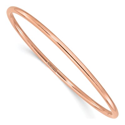 14K Rose Gold Slip-On Round Bangle Bracelet