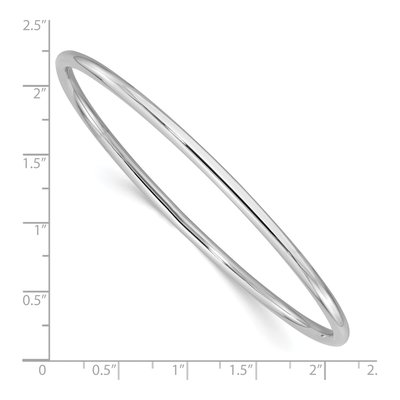 14K White Gold Slip-On Round Bangle Bracelet – view 4