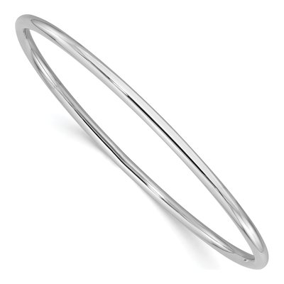 14K White Gold Slip-On Round Bangle Bracelet