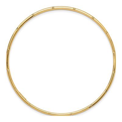 14K Yellow Gold Diamond-Cut Slip-On Bangle Bracelet – view 3