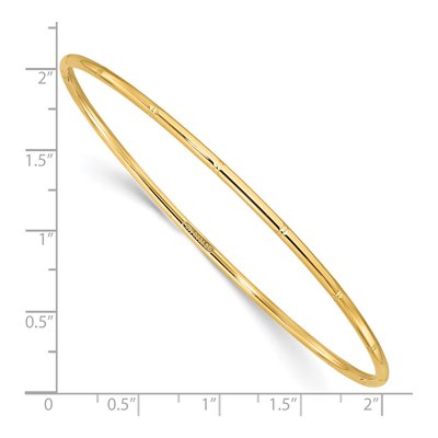 14K Yellow Gold Diamond-Cut Slip-On Bangle Bracelet – view 4