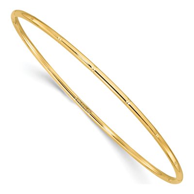 14K Yellow Gold Diamond-Cut Slip-On Bangle Bracelet