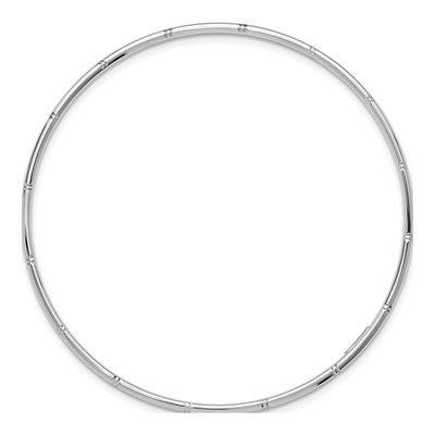 14K White Gold Diamond-Cut Slip-On Bangle Bracelet – view 3