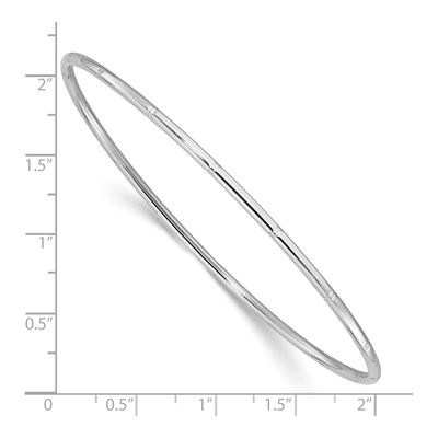 14K White Gold Diamond-Cut Slip-On Bangle Bracelet – view 4
